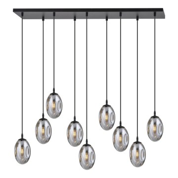 Hanglamp aan een koord ASTRAL 9xE14/10W/230V zwart/gerookt