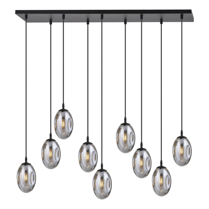 Hanglamp aan een koord ASTRAL 9xE14/10W/230V zwart/gerookt