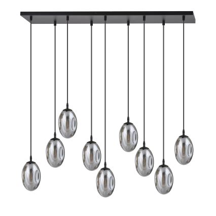 Hanglamp aan een koord ASTRAL 9xE14/10W/230V zwart/gerookt
