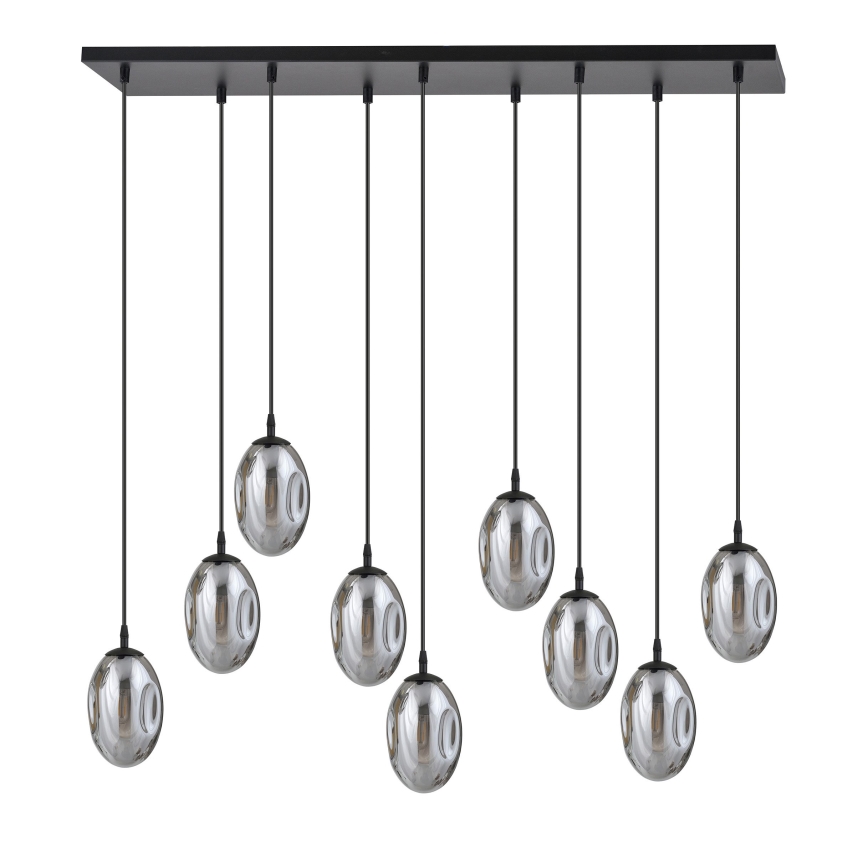 Hanglamp aan een koord ASTRAL 9xE14/10W/230V zwart/gerookt