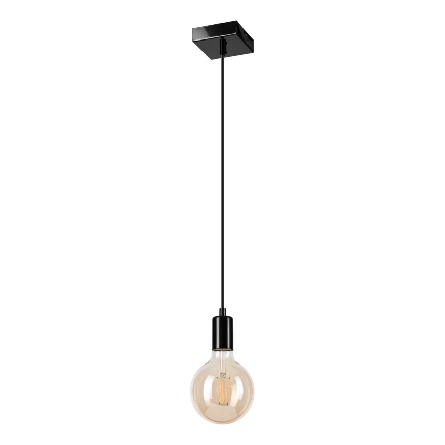 Hanglamp aan een koord ASTRID 1xE27/60W/230V glanzend zwart