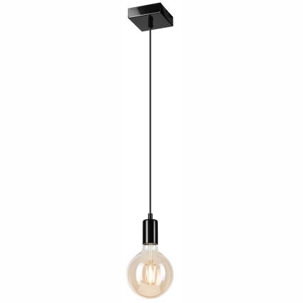 Hanglamp aan een koord ASTRID 1xE27/60W/230V glanzend zwart