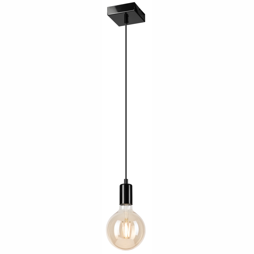 Hanglamp aan een koord ASTRID 1xE27/60W/230V glanzend zwart