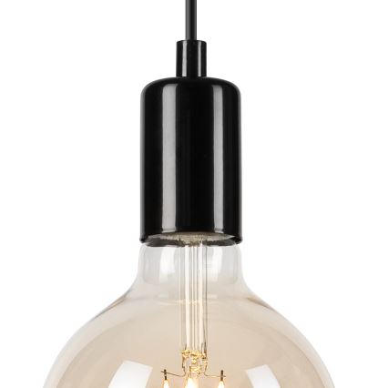 Hanglamp aan een koord ASTRID 1xE27/60W/230V glanzend zwart