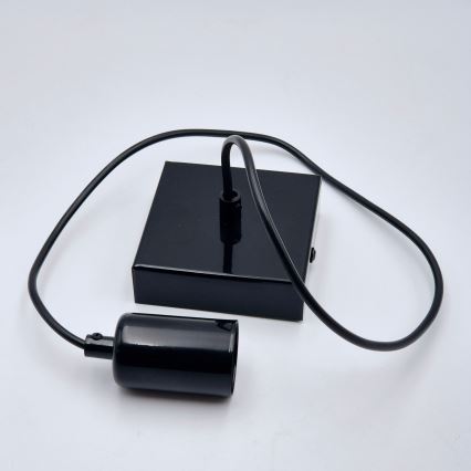 Hanglamp aan een koord ASTRID 1xE27/60W/230V glanzend zwart