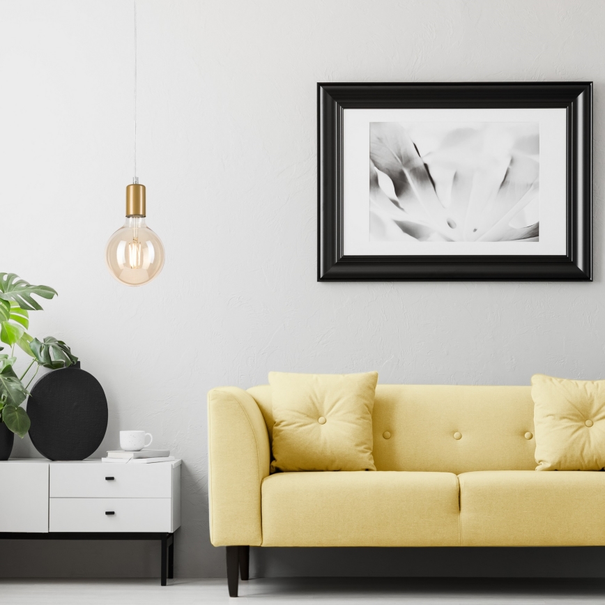 Hanglamp aan een koord ASTRID 1xE27/60W/230V goud