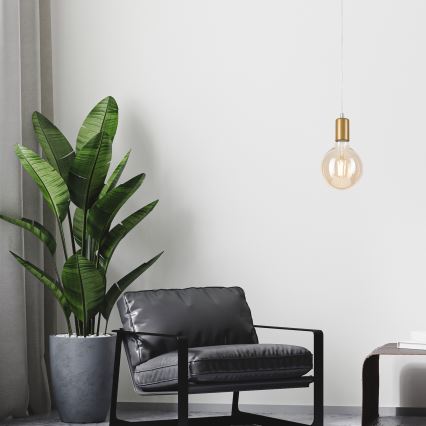 Hanglamp aan een koord ASTRID 1xE27/60W/230V goud
