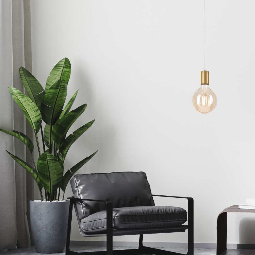 Hanglamp aan een koord ASTRID 1xE27/60W/230V goud