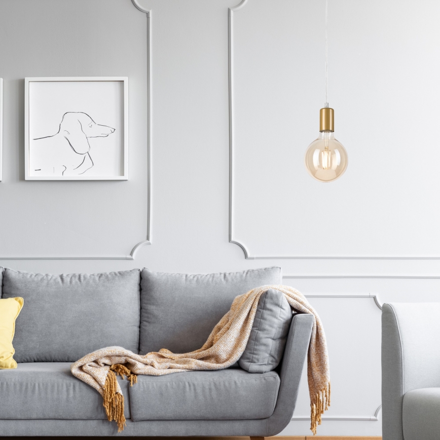 Hanglamp aan een koord ASTRID 1xE27/60W/230V goud