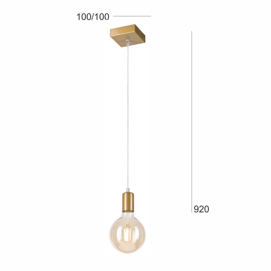 Hanglamp aan een koord ASTRID 1xE27/60W/230V goud