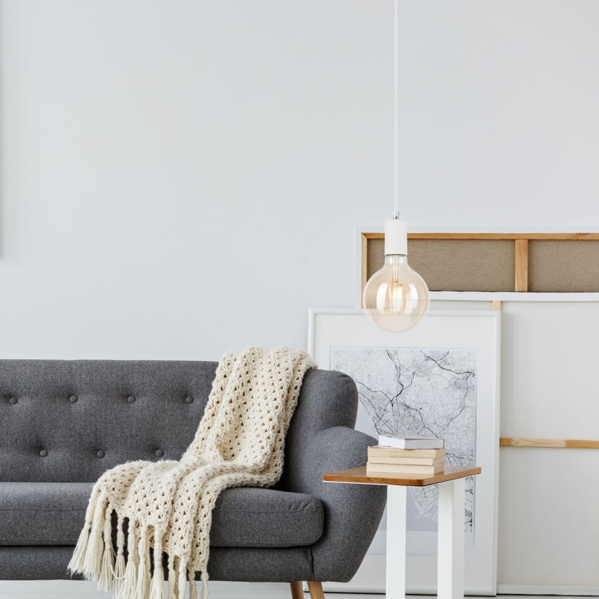 Hanglamp aan een koord ASTRID 1xE27/60W/230V wit