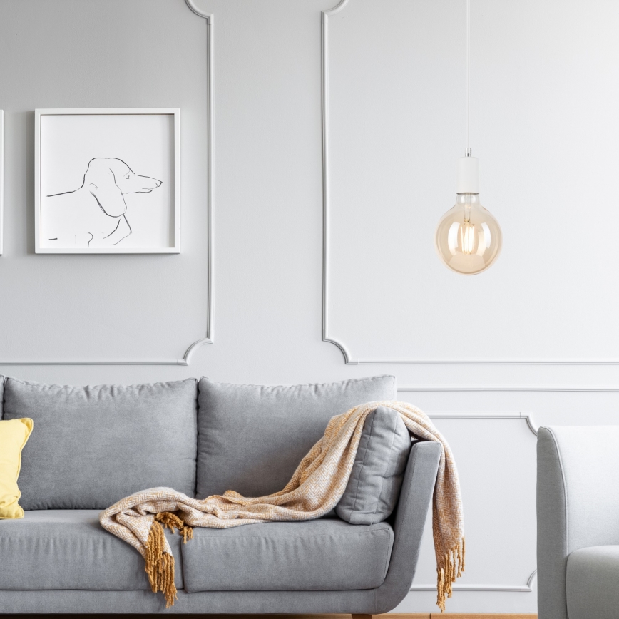 Hanglamp aan een koord ASTRID 1xE27/60W/230V wit