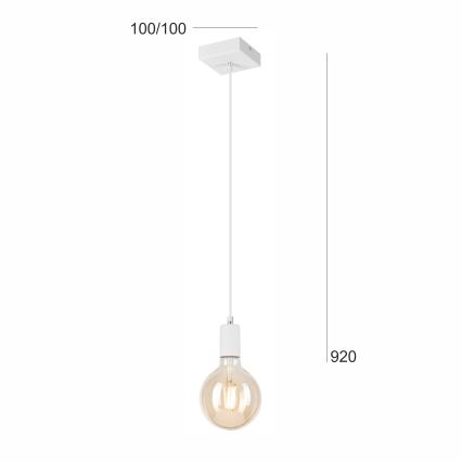 Hanglamp aan een koord ASTRID 1xE27/60W/230V wit
