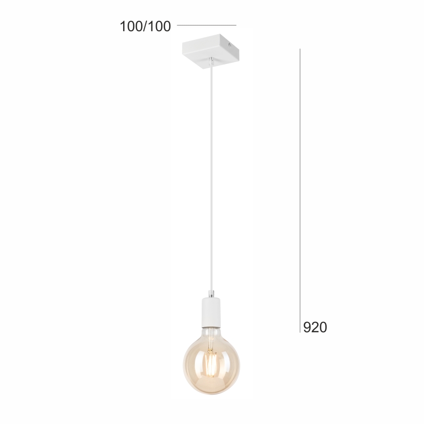 Hanglamp aan een koord ASTRID 1xE27/60W/230V wit
