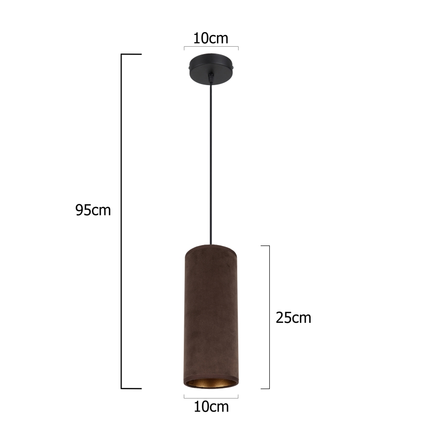 Hanglamp aan een koord AVALO 1xE27/60W/230V bruin