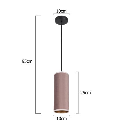 Hanglamp aan een koord AVALO 1xE27/60W/230V roze