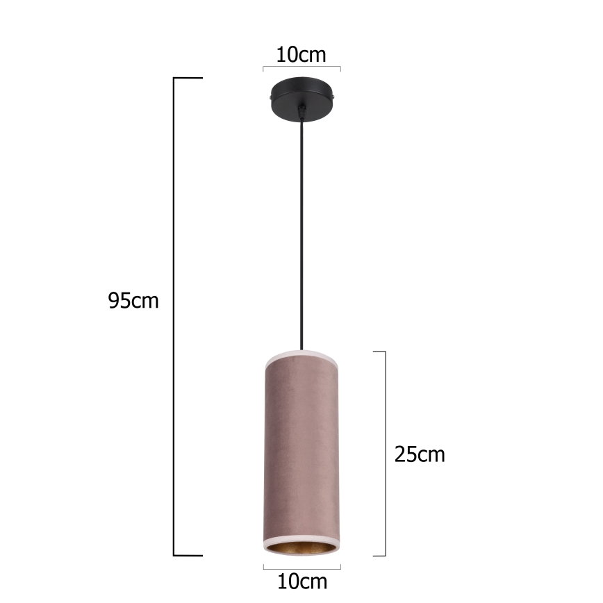 Hanglamp aan een koord AVALO 1xE27/60W/230V roze