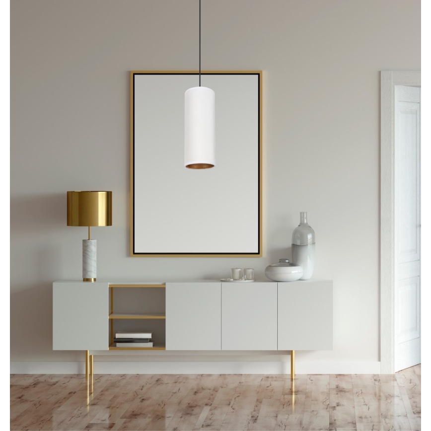 Hanglamp aan een koord AVALO 1xE27/60W/230V wit