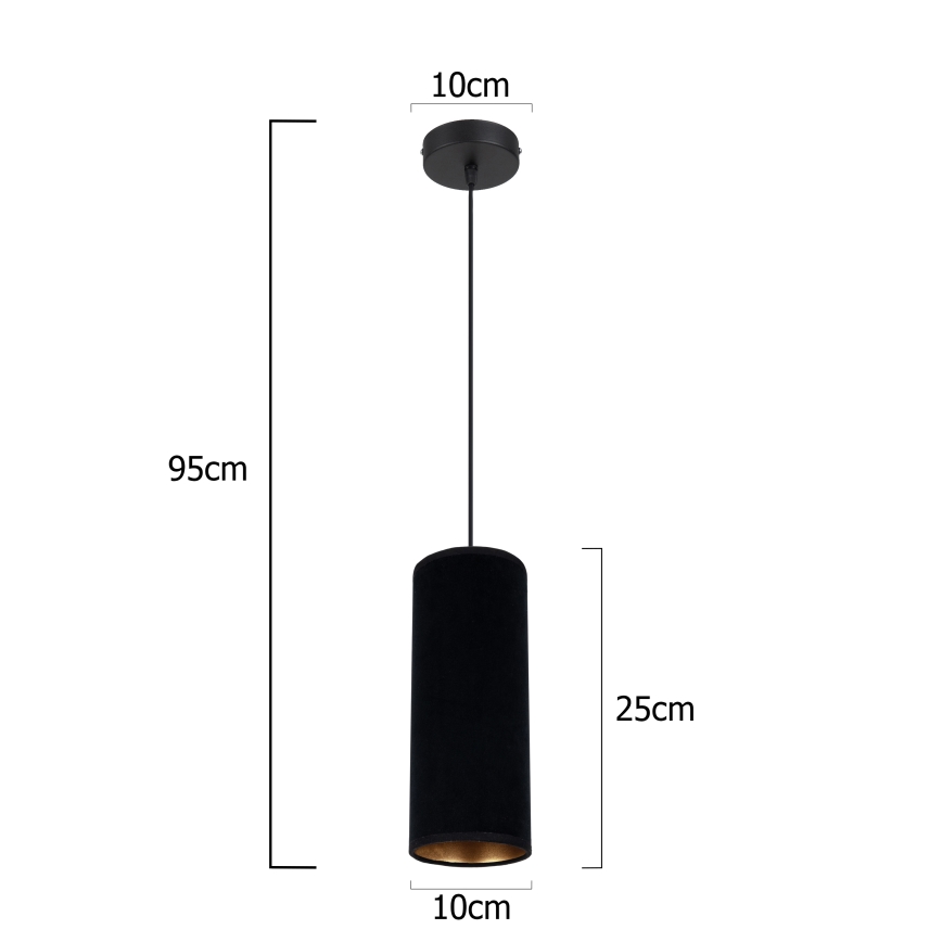 Hanglamp aan een koord AVALO 1xE27/60W/230V zwart