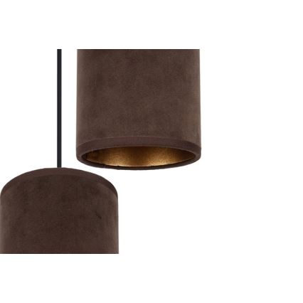 Hanglamp aan een koord AVALO 2xE27/60W/230V diameter 20 cm bruin