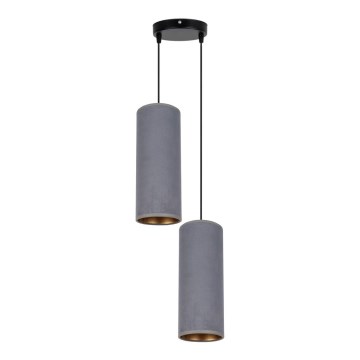 Hanglamp aan een koord AVALO 2xE27/60W/230V diameter 20 cm grijs