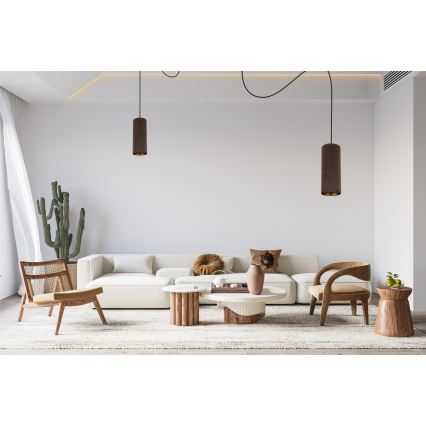 Hanglamp aan een koord AVALO 2xE27/60W/230V spin bruin/koper