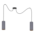 Hanglamp aan een koord AVALO 2xE27/60W/230V spin grijs