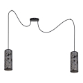 Hanglamp aan een koord AVALO 2xE27/60W/230V spin grijs/zwart