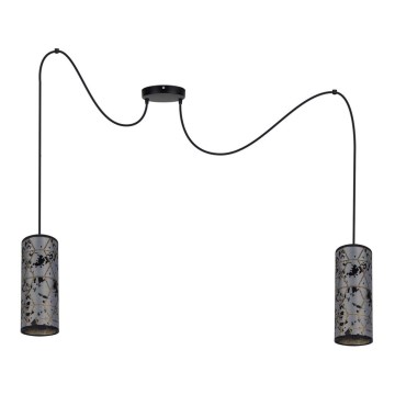 Hanglamp aan een koord AVALO 2xE27/60W/230V spin grijs/zwart