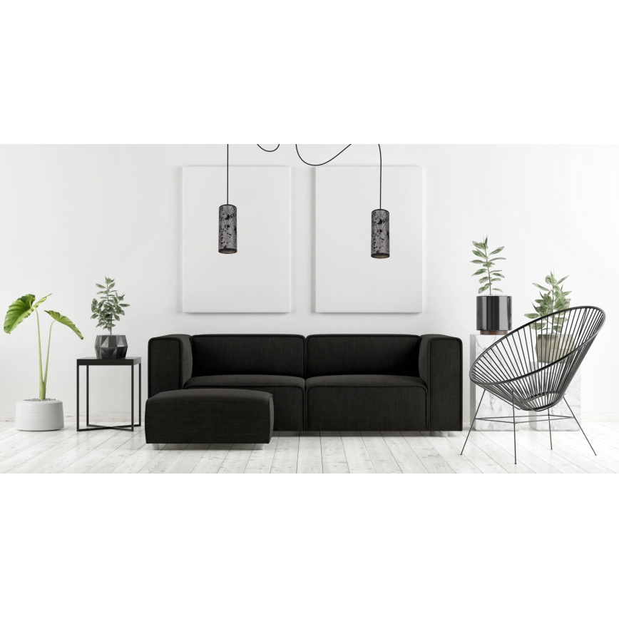 Hanglamp aan een koord AVALO 2xE27/60W/230V spin grijs/zwart