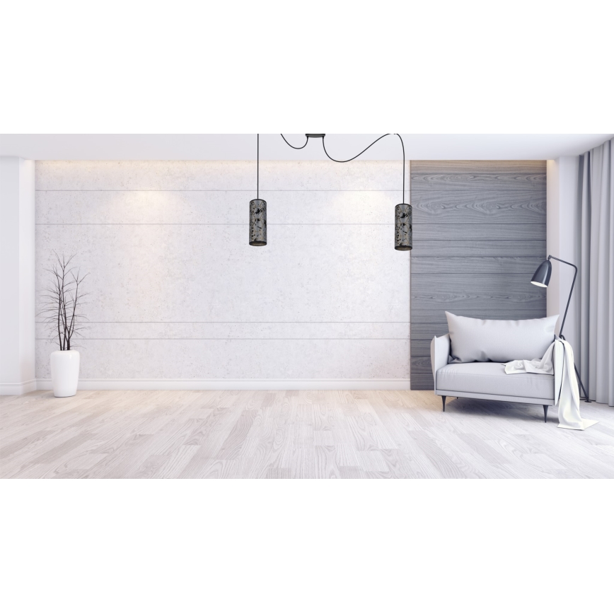 Hanglamp aan een koord AVALO 2xE27/60W/230V spin grijs/zwart