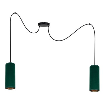 Hanglamp aan een koord AVALO 2xE27/60W/230V spin groen/koper