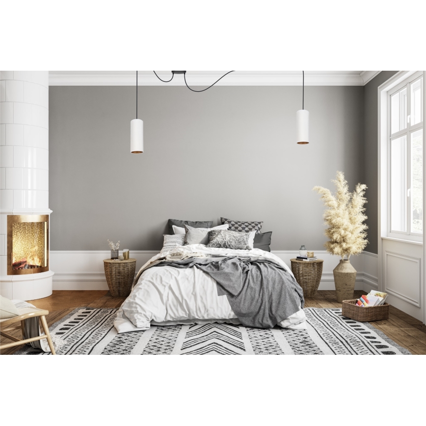 Hanglamp aan een koord AVALO 2xE27/60W/230V spin wit/koper