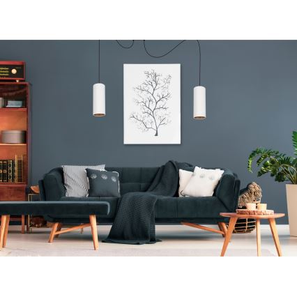Hanglamp aan een koord AVALO 2xE27/60W/230V spin wit/koper