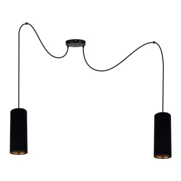 Hanglamp aan een koord AVALO 2xE27/60W/230V spin zwart