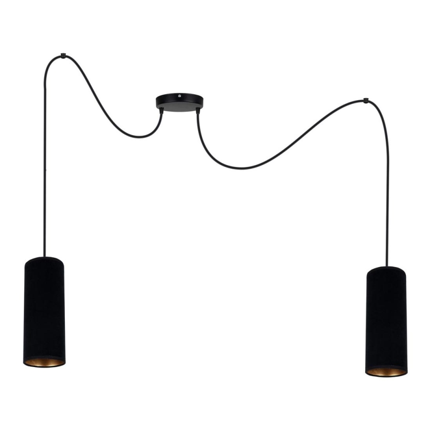 Hanglamp aan een koord AVALO 2xE27/60W/230V spin zwart