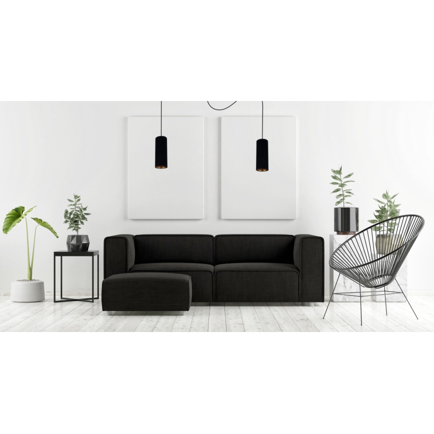 Hanglamp aan een koord AVALO 2xE27/60W/230V spin zwart
