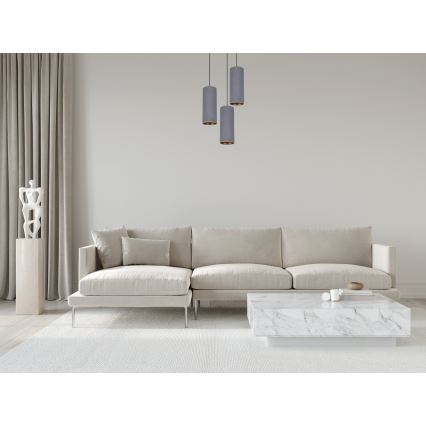 Hanglamp aan een koord AVALO 3xE27/60W/230V diameter 35 cm grijs