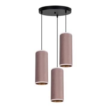 Hanglamp aan een koord AVALO 3xE27/60W/230V diameter 35 cm roze