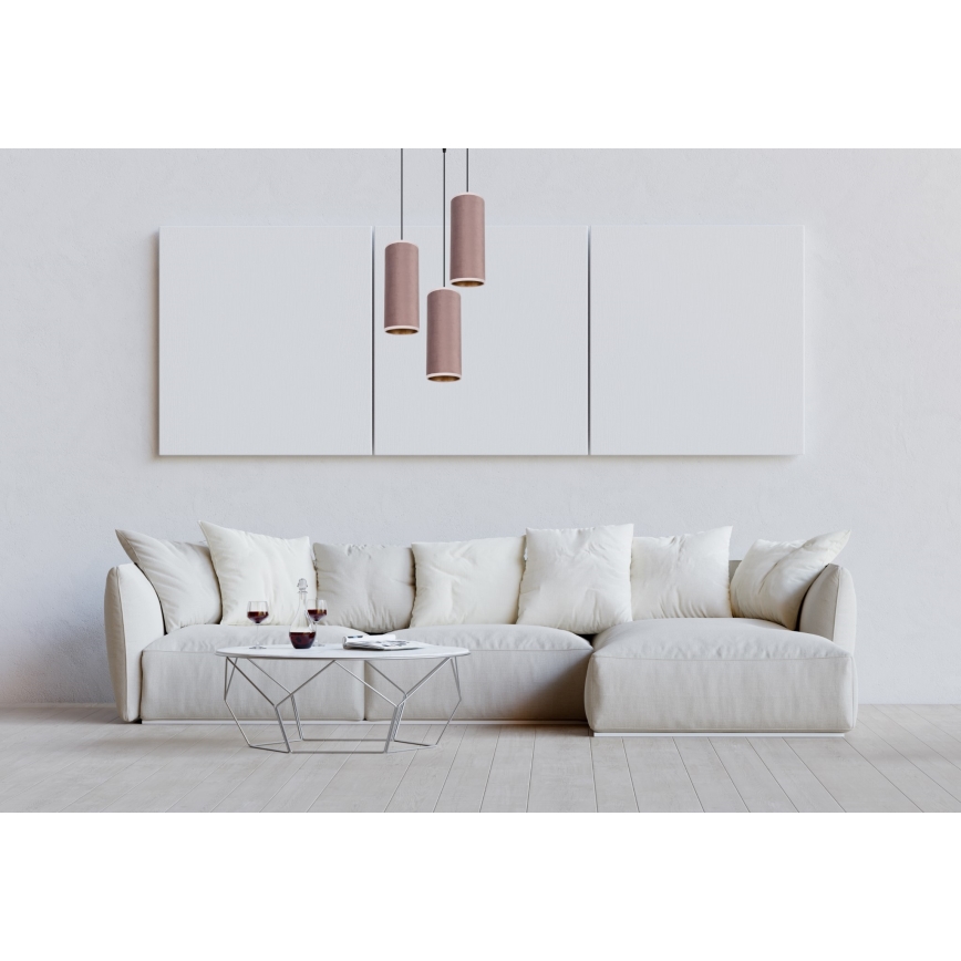 Hanglamp aan een koord AVALO 3xE27/60W/230V diameter 35 cm roze