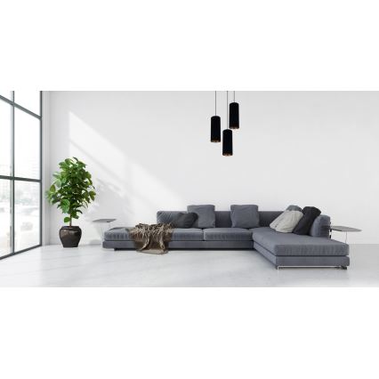 Hanglamp aan een koord AVALO 3xE27/60W/230V diameter 35 cm zwart
