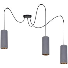 Hanglamp aan een koord AVALO 3xE27/60W/230V grijs