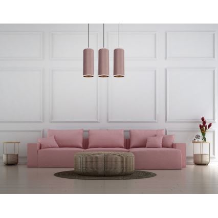 Hanglamp aan een koord AVALO 3xE27/60W/230V roze