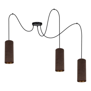 Hanglamp aan een koord AVALO 3xE27/60W/230V spin bruin/koper