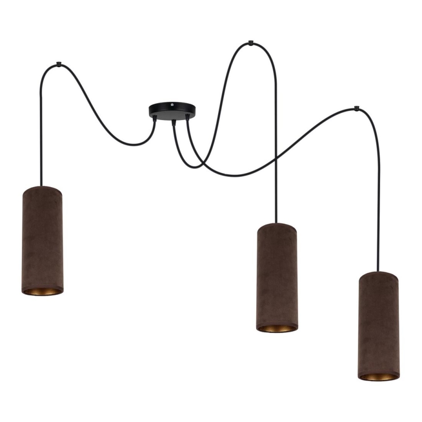 Hanglamp aan een koord AVALO 3xE27/60W/230V spin bruin/koper