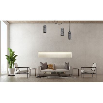 Hanglamp aan een koord AVALO 3xE27/60W/230V spin grijs/zwart