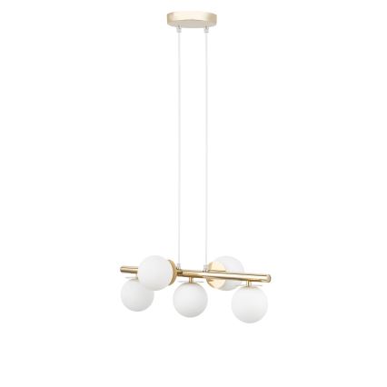 Hanglamp aan een koord AVOLA 5xG9/12W/230V goud