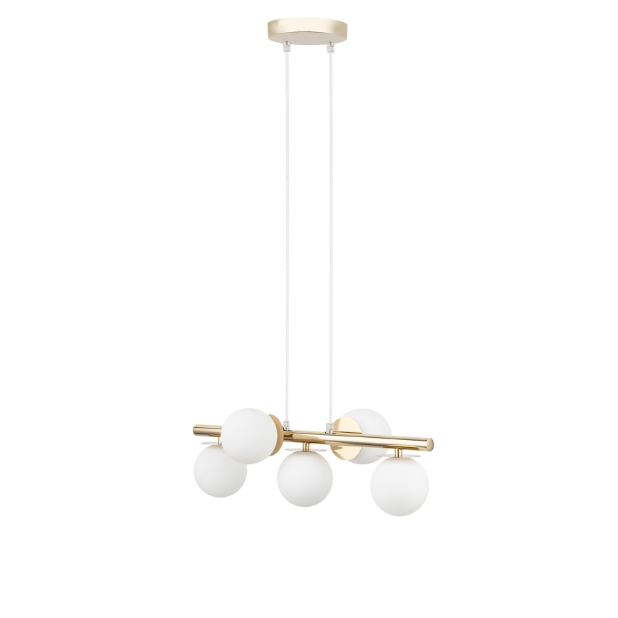 Hanglamp aan een koord AVOLA 5xG9/12W/230V goud