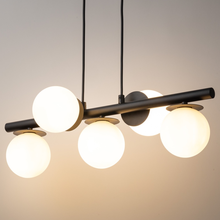 Hanglamp aan een koord AVOLA 5xG9/12W/230V zwart