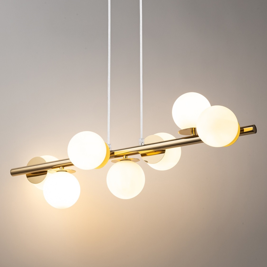 Hanglamp aan een koord AVOLA 7xG9/12W/230V goud